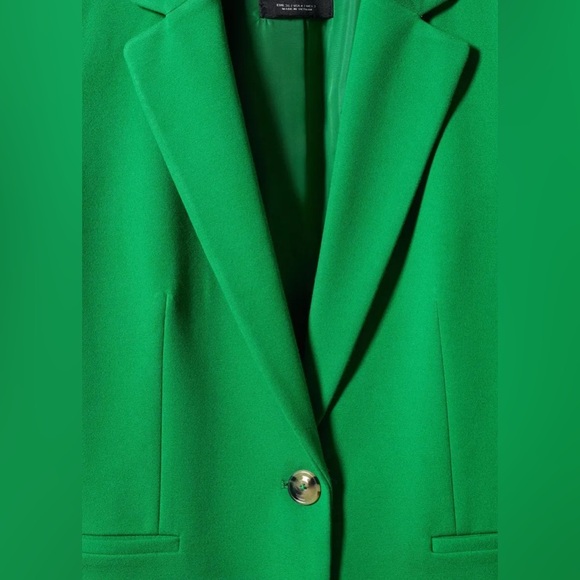 MNG Mango Green Single Button Women's Blazer Size 4 - Picture 7 of 16